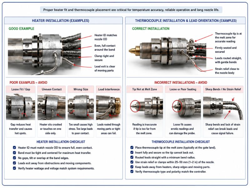 Nozzle Heater and Thermocouple Installation