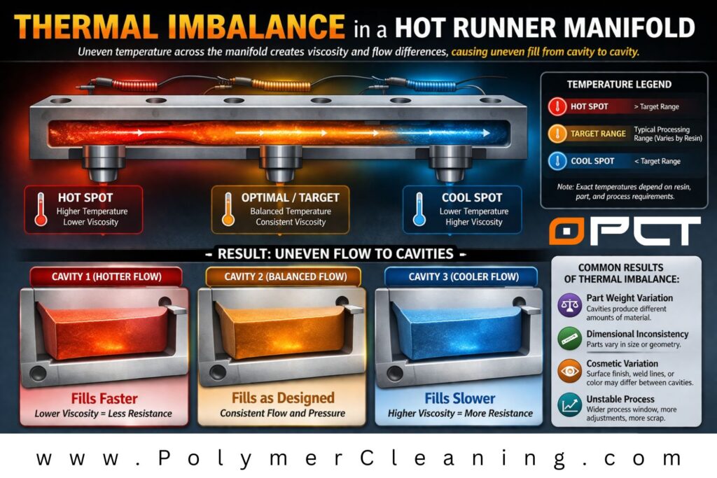 Thermal Imbalance in Hot Runner Manifolds